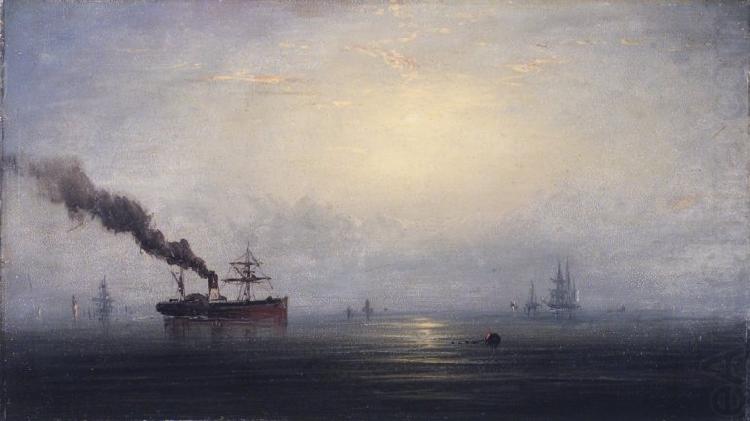 James Hamilton Foggy Morning on the Thames oil painting picture